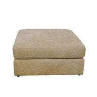 Living Room Ottoman, Soft Linen Fabric Upholstered Ottoman 1 Pc With Thick Padded Cushion, Biege Beige Wood Primary Living Space Medium Soft Backless Solid Beige Contemporary,Modern Cube Armless Wood Fabric