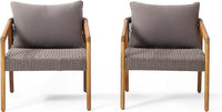 Outdoor Acacia Wood Club Chairs With Cushions Teak Gray Grey Acacia Wood