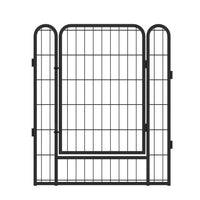 8 Panels Heavy Duty Metal Playpen With Door,31.7"H Dog Fence Pet Exercise Pen For Outdoor, Indoor Black Metal