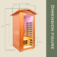 One Person Far Infrared Khaya Outdoor Sauna Room Natural Metal & Wood