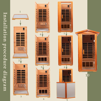 One Person Far Infrared Khaya Outdoor Sauna Room Natural Metal & Wood