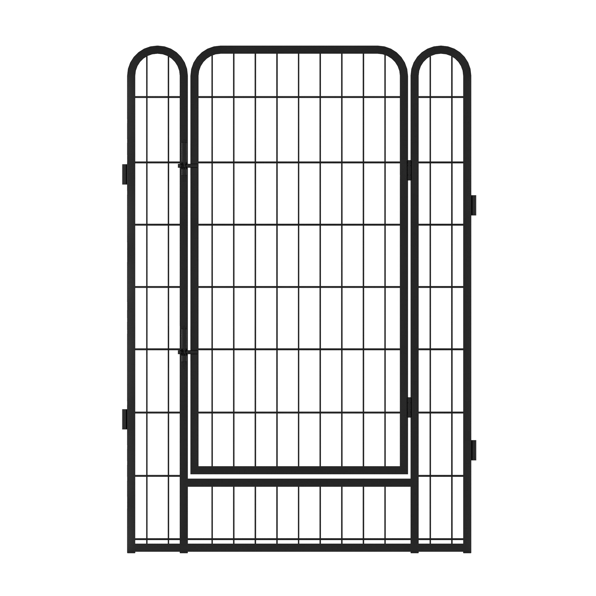 16 Panels Heavy Duty Metal Playpen With Door,39.37"H Dog Fence Pet Exercise Pen For Outdoor Black Metal