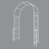 Metal Garden Arch W55'' X H94.5'' Garden Arbor Trellis Climbing Plants Support Rose Arch Outdoor Arch Cream White Cream White Iron