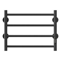 Electric Heated Towel Warmer 4 Bars For Bathroom, Stainless Steel Wall Mounted Heated Towel Drying Rack Black Black Bathroom Aluminium