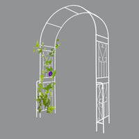 Metal Garden Arch W55'' X H94.5'' Garden Arbor Trellis Climbing Plants Support Rose Arch Outdoor Arch Cream White Cream White Iron