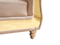 Julia Gold Detailed Tufted Upholstery Sectional Made With Wood In Taupe Taupe Velvet Wood Primary Living Space Soft Cushion Back Contemporary,Modern L Shaped Acacia Rolled Arms Solid Wood Mdf Velvet 4 Seat