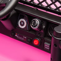 Licensed Toyota Fj Cruiser,12V Kids Ride On Car 2.4G W Parents Remote Control,Electric Car For Kids,Three Speed Adjustable,Power Display, Usb,Mp3 ,Bluetooth,Led Light,Three Point Safety Belt Pink Plastic