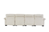 U Shaped Profile Sofa, Including Two Single Seats And Two Chaise, Modular Sofa, Chenille Sofa,White White Foam Polyester 4 Seat