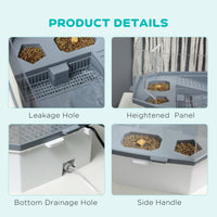 Pawhut Turtle Tank Kit, Turtle Aquarium With Basking Platform, Water Pump, Filter Layer Design, Full View Visually Reptile Habitat, Easy To Clean And Change Water, Multi Functional Area White Polypropylene