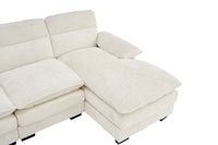 U Shaped Profile Sofa, Including Two Single Seats And Two Chaise, Modular Sofa, Chenille Sofa,White White Foam Polyester 4 Seat