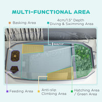 Pawhut Turtle Tank Kit, Turtle Aquarium With Basking Platform, Water Pump, Filter Layer Design, Full View Visually Reptile Habitat, Easy To Clean And Change Water, Multi Functional Area White Polypropylene