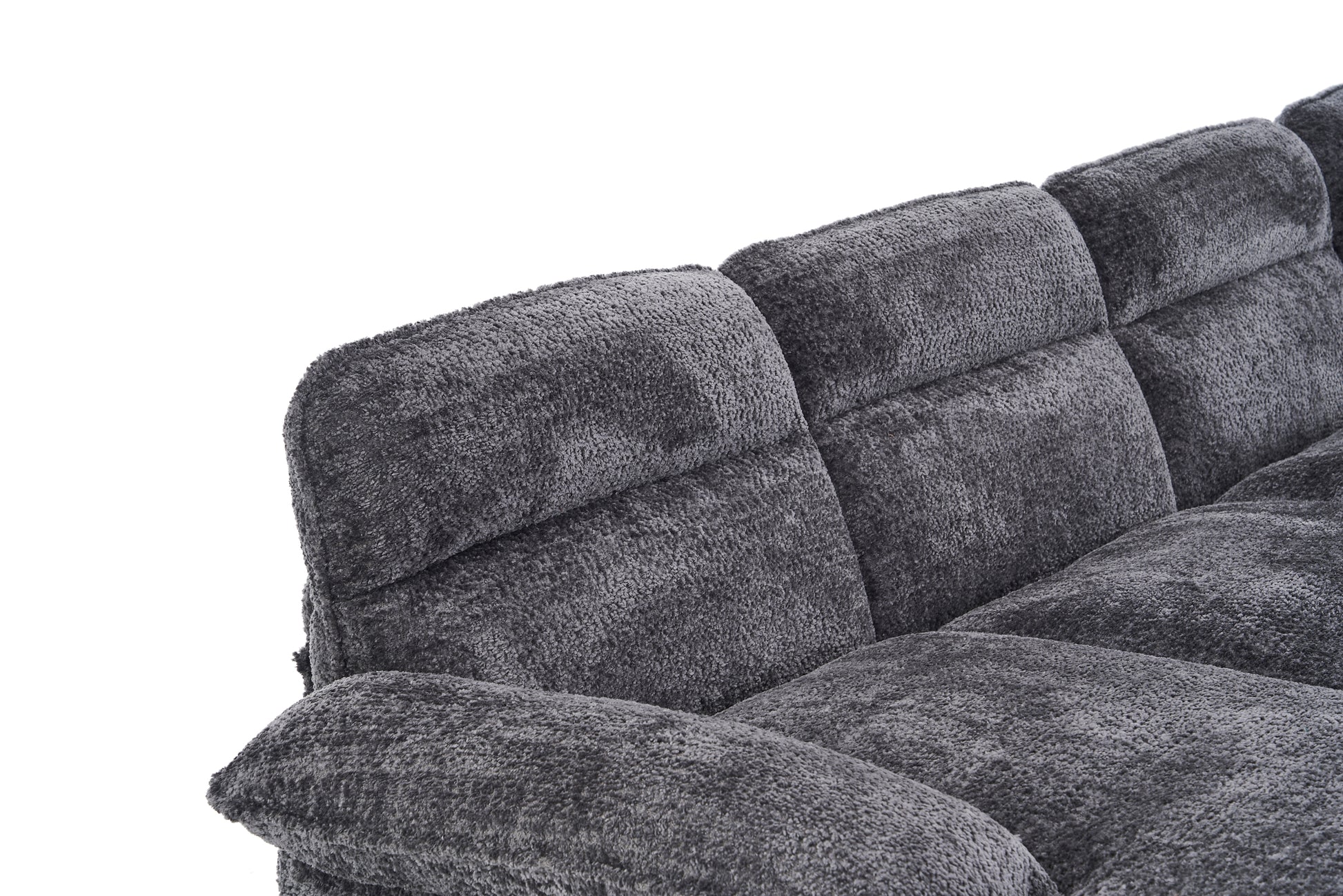 U Shaped Profile Sofa, Including Two Single Seats And Two Chaise, Modular Sofa, Chenille Sofa,Grey Grey Foam Polyester 4 Seat