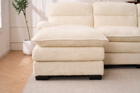 U Shaped Profile Sofa, Including Two Single Seats And Two Chaise, Modular Sofa, Chenille Sofa,White White Foam Polyester 4 Seat