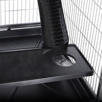 Pawhut 50" H 5 Tier Small Animal Cage, Ferret Cage, Large Chinchilla Cage With Hammock Accessory Heavy Duty Steel Wire, Small Animal Habitat With 4 Doors, Removable Tray, Silver Gray Steel