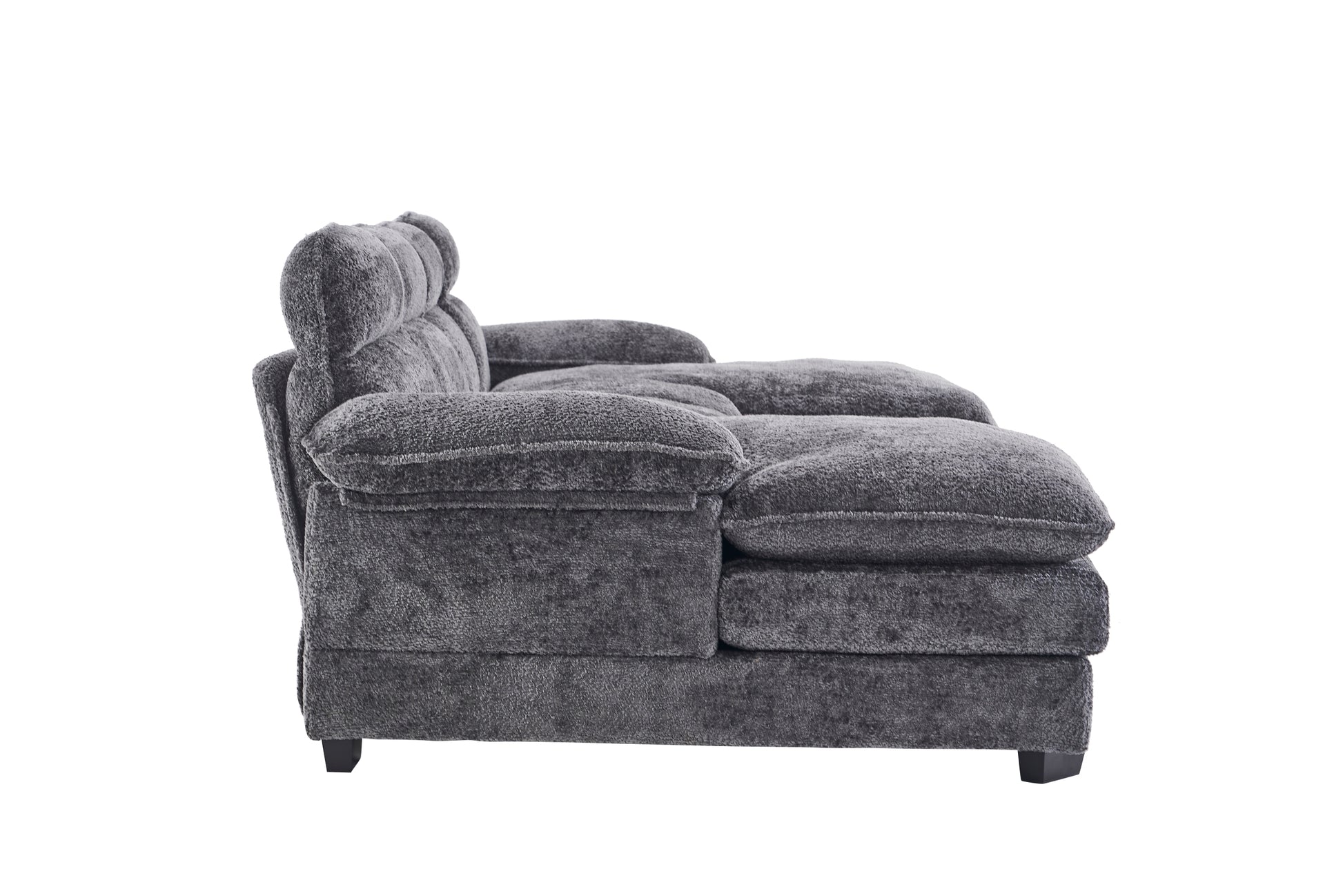 U Shaped Profile Sofa, Including Two Single Seats And Two Chaise, Modular Sofa, Chenille Sofa,Grey Grey Foam Polyester 4 Seat