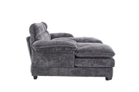 U Shaped Profile Sofa, Including Two Single Seats And Two Chaise, Modular Sofa, Chenille Sofa,Grey Grey Foam Polyester 4 Seat