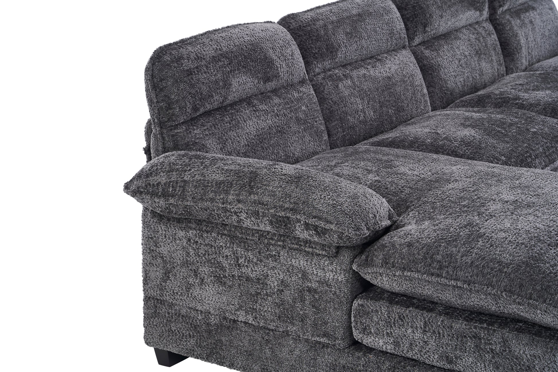 U Shaped Profile Sofa, Including Two Single Seats And Two Chaise, Modular Sofa, Chenille Sofa,Grey Grey Foam Polyester 4 Seat