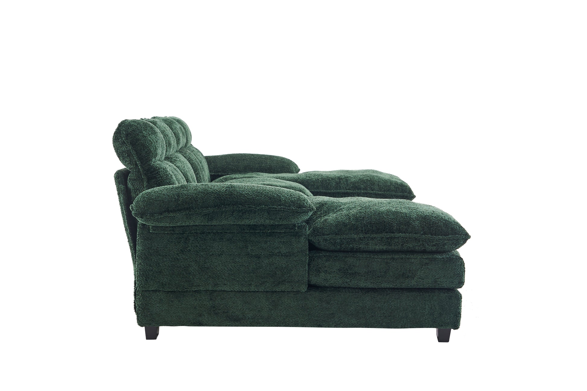 U Shaped Profile Sofa, Including Two Single Seats And Two Chaise, Modular Sofa, Chenille Sofa,Green Green Foam Polyester 4 Seat