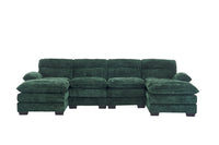 U Shaped Profile Sofa, Including Two Single Seats And Two Chaise, Modular Sofa, Chenille Sofa,Green Green Foam Polyester 4 Seat