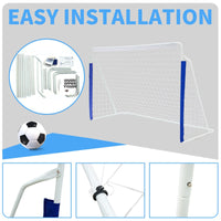 Kids Soccer Goals For Backyard Portable Youth Soccer Goal With Net 8X5 Ft White Iron