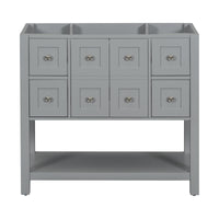 36'' Bathroom Vanity Without Sink,Free Standing Vanity Set With 4 Drawers& Soft Closing Doors,Solid Wood Frame Bathroom Storage Cabinet Only 4 Grey 2 2 Adjustable Hinges Bathroom Freestanding Solid Wood Mdf Painted