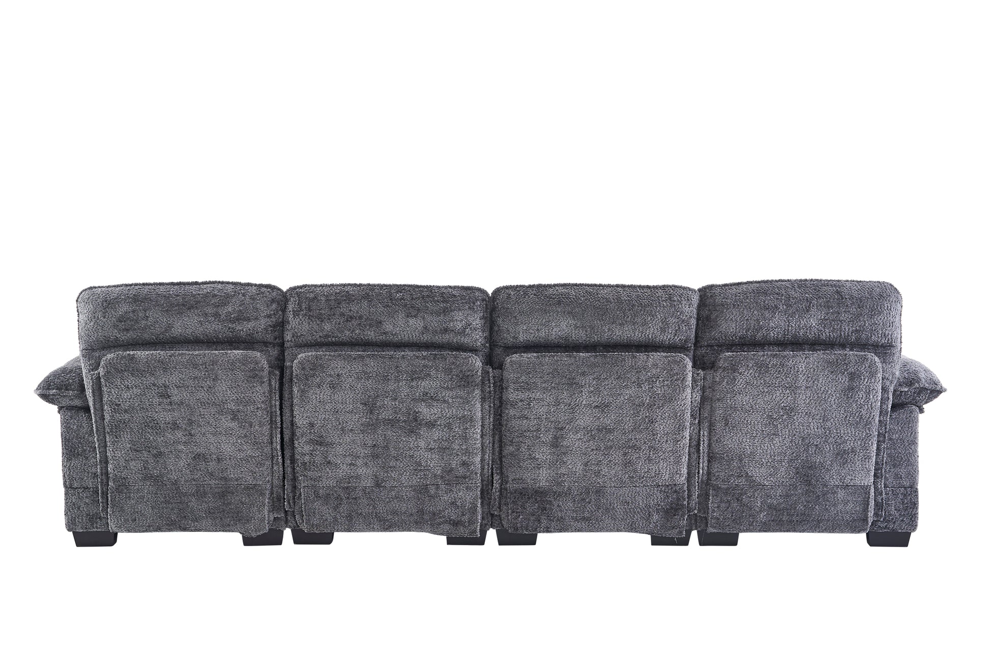 U Shaped Profile Sofa, Including Two Single Seats And Two Chaise, Modular Sofa, Chenille Sofa,Grey Grey Foam Polyester 4 Seat