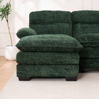 U Shaped Profile Sofa, Including Two Single Seats And Two Chaise, Modular Sofa, Chenille Sofa,Green Green Foam Polyester 4 Seat