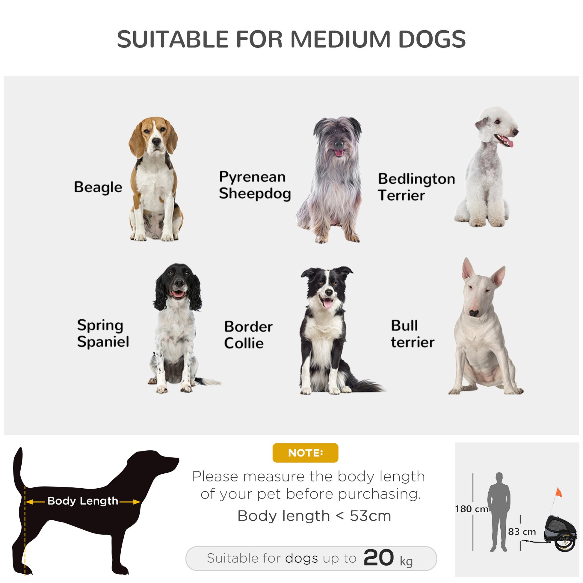 Aosom Dog Bike Trailer, Pet Bike Wagon With Steel Frame, Hitch Coupler, Quick Release Wheels, Reflectors, Flag, Pet Travel Carrier For Medium Dogs, Black Black Steel