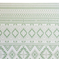 Xyla 8 X 10 Soft Area Rug, Geometric Design, Tribal, Large, Cream, Green Multicolor Fabric