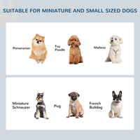 Pawhut 6" Height Small Puppy Dog Feeding Station For Messy Pets, Stainless Steel Elevated Dog Bowls With Modern Wooden Frame, Dog Food Stand Pet Feeding Station, White White Steel