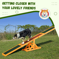Pawhut Wooden Dog Agility Seesaw For Training And Exercise, Platform Equipment Run Game Toy, Weather Resistant Pet Supplies, 71" L X 12" W X 12" H, Natural Natural Wood