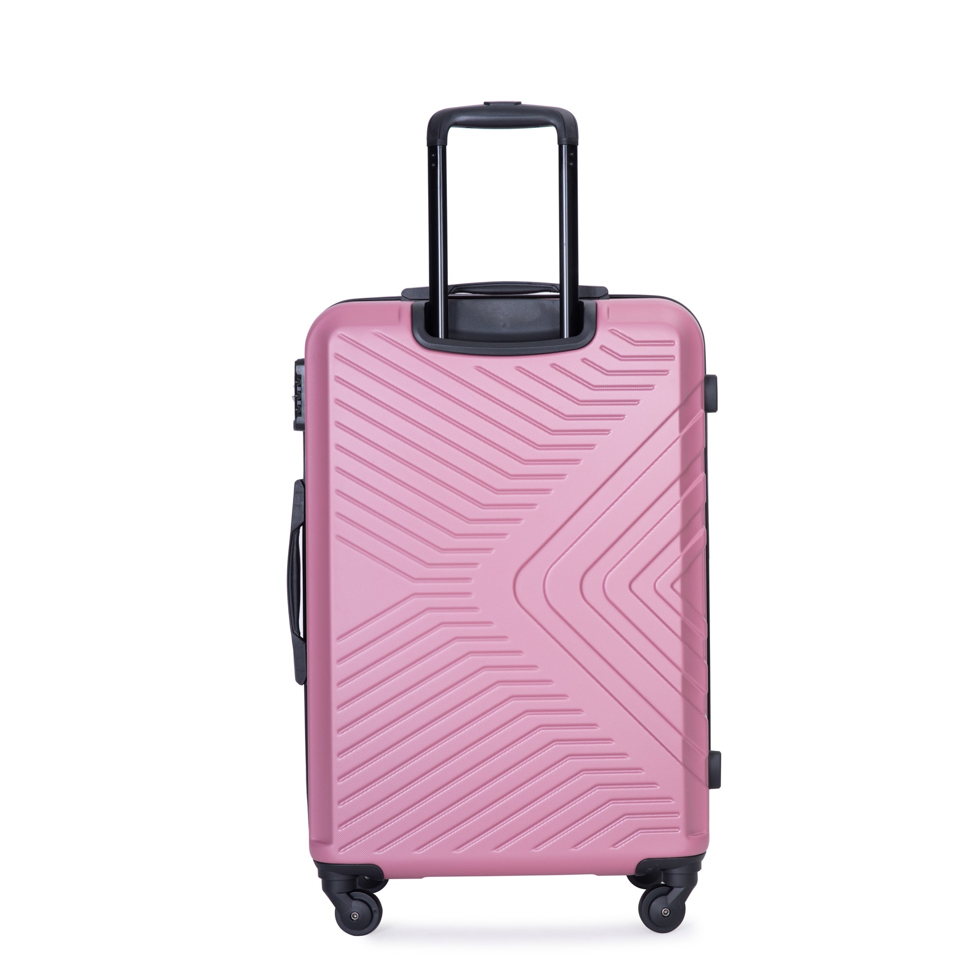 3 Piece Luggage Sets Abs Lightweight Suitcase With Two Hooks, Spinner Wheels, Tsa Lock, 20 24 28 , Pink Pink Abs