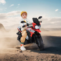 12V Off Road Motorcycleelectric Motor Toy Bike With Training Wheels For Kids 3 6, Red Red Polypropylene