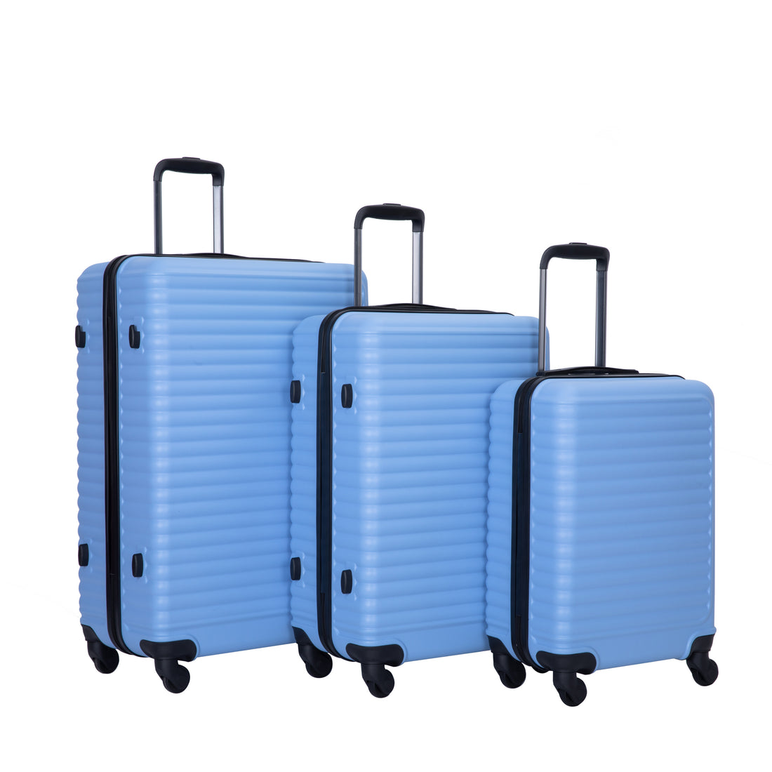 3 Piece Luggage Sets Abs Lightweight Suitcase With Two Hooks, Spinner Wheels, Tsa Lock, 20 24 28 Light Blue Light Blue Abs