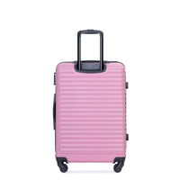 3 Piece Luggage Sets Abs Lightweight Suitcase With Two Hooks, Spinner Wheels, Tsa Lock, 20 24 28 Pink Pink Abs