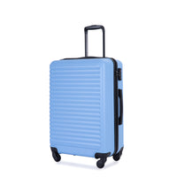 3 Piece Luggage Sets Abs Lightweight Suitcase With Two Hooks, Spinner Wheels, Tsa Lock, 20 24 28 Light Blue Light Blue Abs