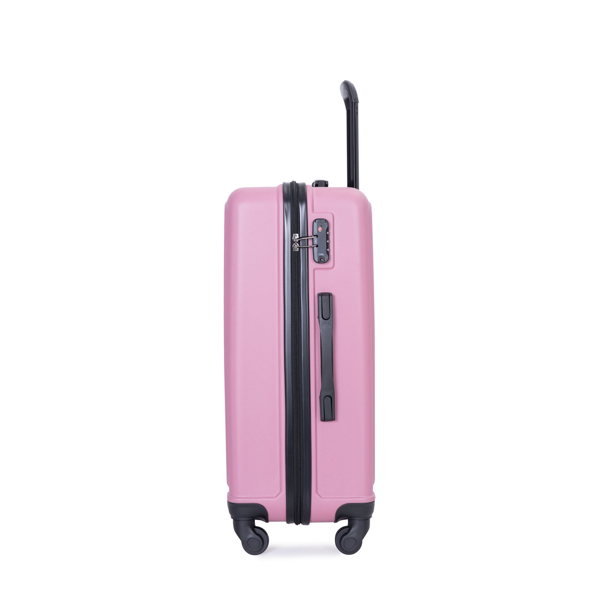 3 Piece Luggage Sets Abs Lightweight Suitcase With Two Hooks, Spinner Wheels, Tsa Lock, 20 24 28 Pink Pink Abs