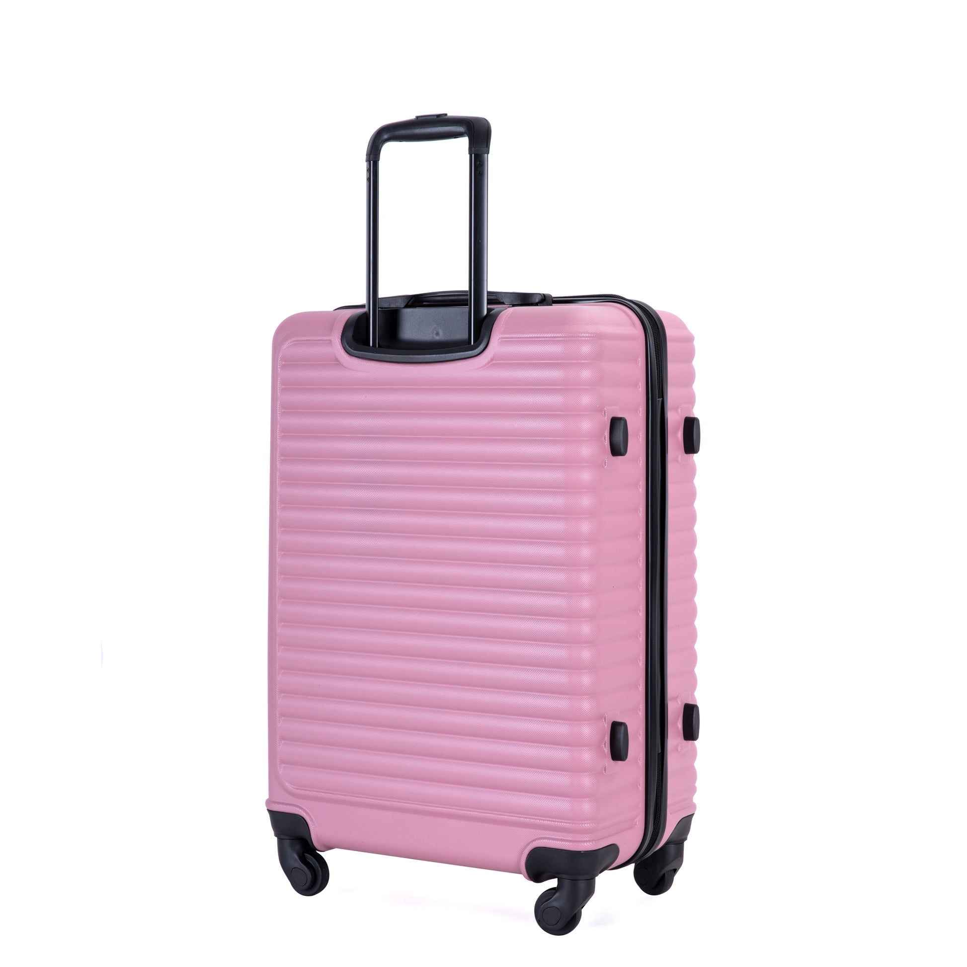 3 Piece Luggage Sets Abs Lightweight Suitcase With Two Hooks, Spinner Wheels, Tsa Lock, 20 24 28 Pink Pink Abs