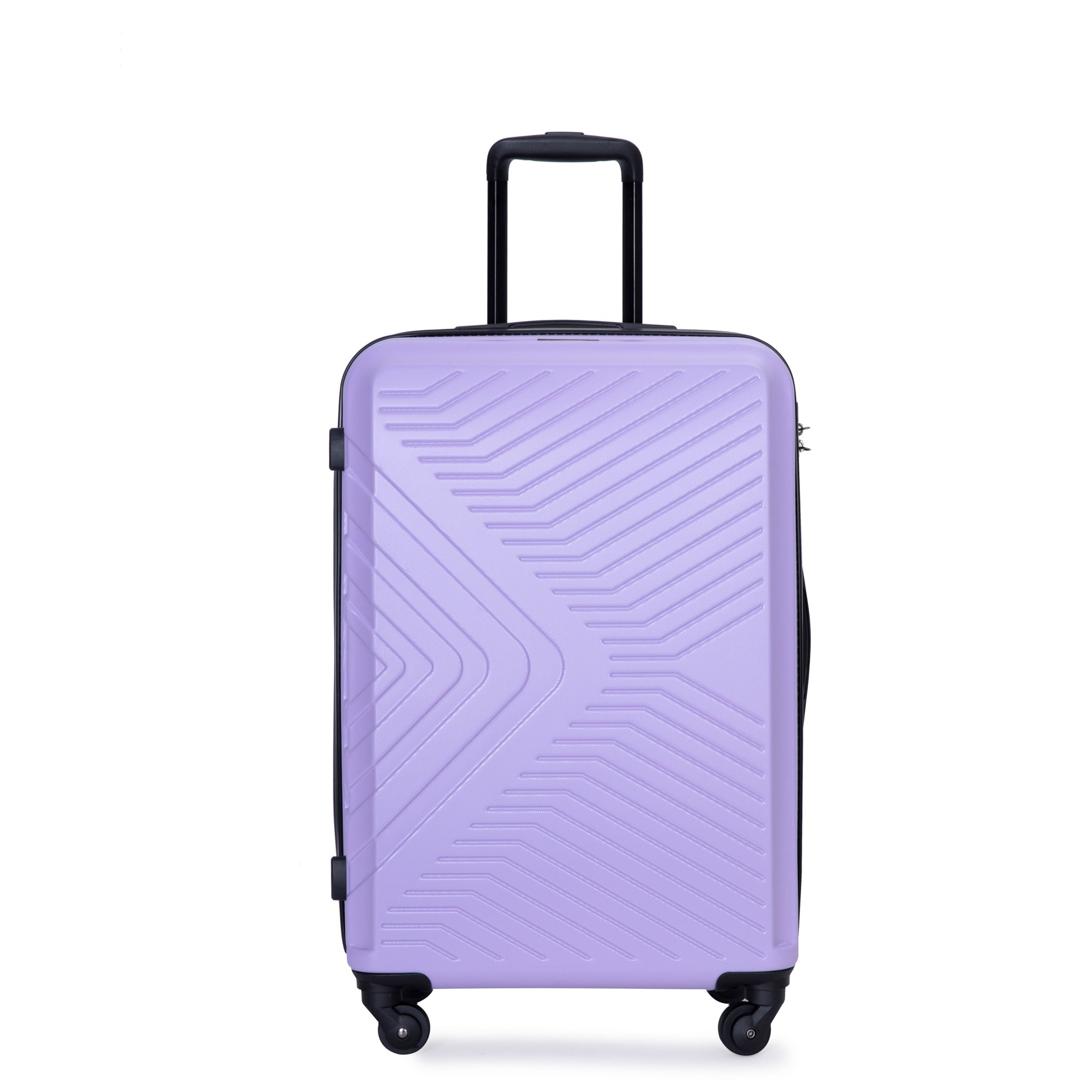 3 Piece Luggage Sets Abs Lightweight Suitcase With Two Hooks, Spinner Wheels, Tsa Lock, 20 24 28 , Light Purple Light Purple Abs