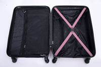 3 Piece Luggage Sets Abs Lightweight Suitcase With Two Hooks, Spinner Wheels, Tsa Lock, 20 24 28 Pink Pink Abs