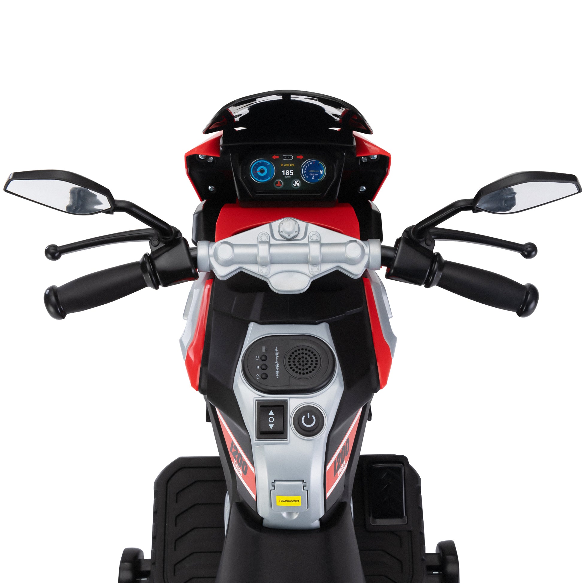 12V Off Road Motorcycleelectric Motor Toy Bike With Training Wheels For Kids 3 6, Red Red Polypropylene