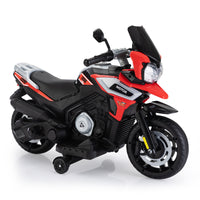 12V Off Road Motorcycleelectric Motor Toy Bike With Training Wheels For Kids 3 6, Red Red Polypropylene