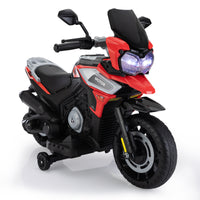 12V Off Road Motorcycleelectric Motor Toy Bike With Training Wheels For Kids 3 6, Red Red Polypropylene