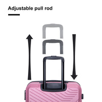 3 Piece Luggage Sets Abs Lightweight Suitcase With Two Hooks, Spinner Wheels, Tsa Lock, 20 24 28 , Pink Pink Abs