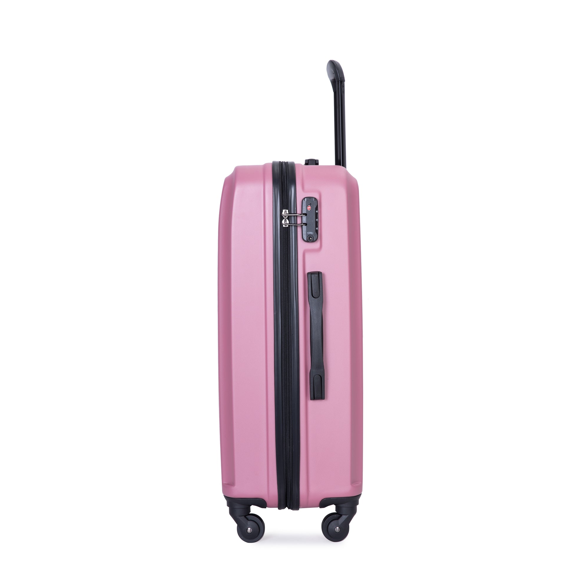 3 Piece Luggage Sets Abs Lightweight Suitcase With Two Hooks, Spinner Wheels, Tsa Lock, 20 24 28 , Pink Pink Abs