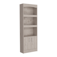 2 Piece Office Set, Bookcase Desk, Light Gray Light Gray Particle Board Particle Board