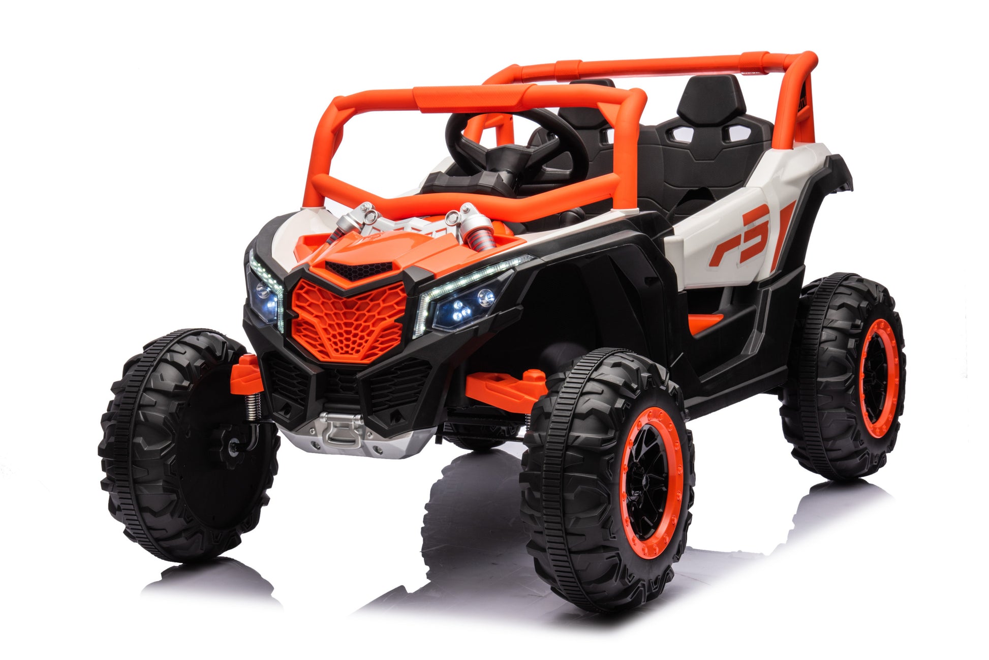 Ride On Car, Kids Electric Utv Car, Tamco Riding Toys For Kids With Remote Control Amazing Gift For 3 6 Years Boys Girls White Light Orange 50 99 Lbs Plastic