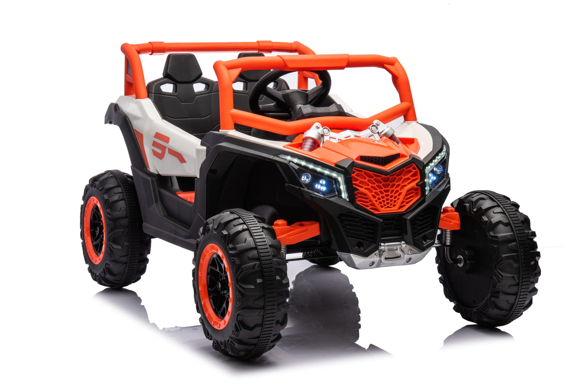Ride On Car, Kids Electric Utv Car, Tamco Riding Toys For Kids With Remote Control Amazing Gift For 3 6 Years Boys Girls White Light Orange 50 99 Lbs Plastic