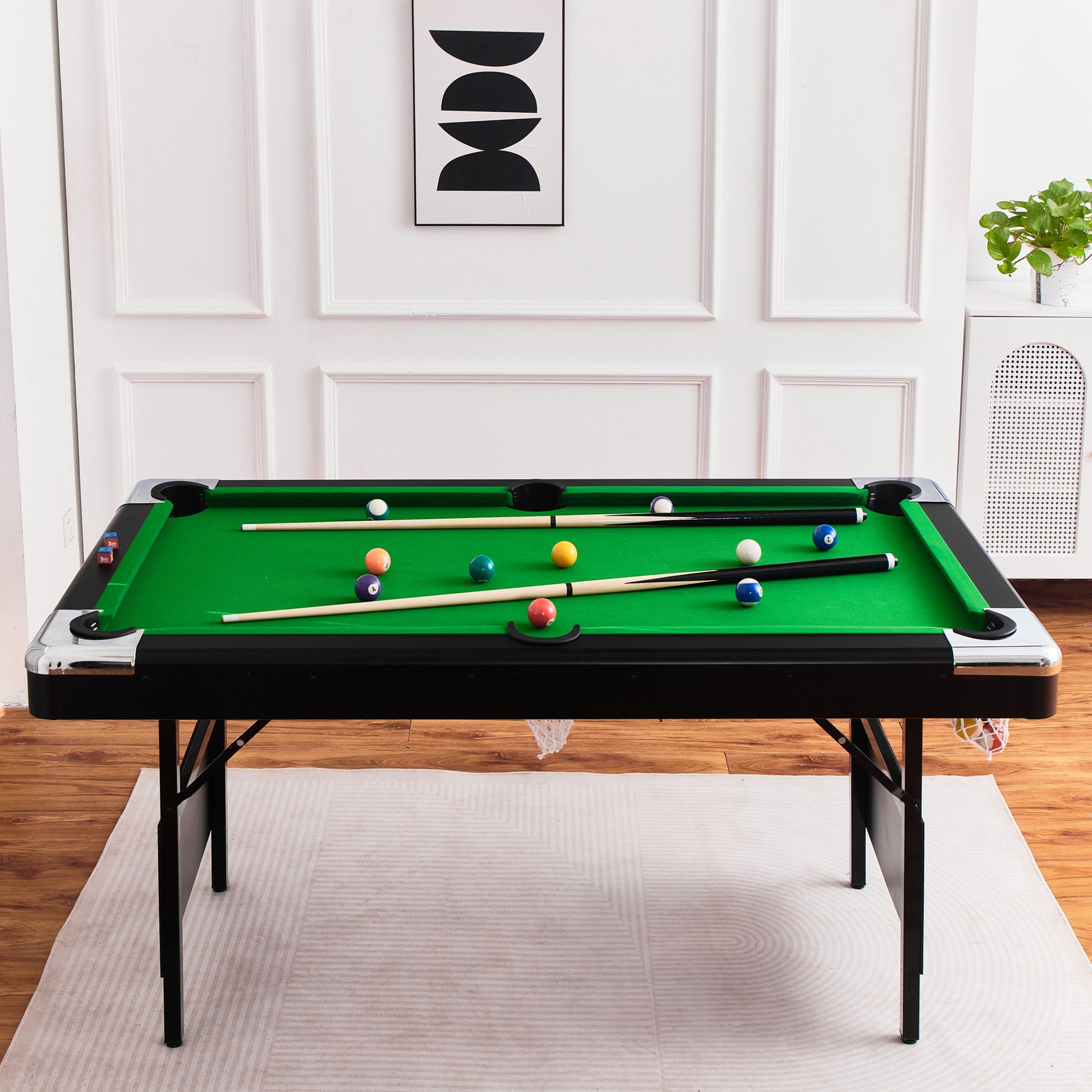 6.3Ft Billiard Table, 6.3Ft Game Table,Billiards, Pool Table, Children'S Billiard Table, Children'S Pool Table, Family Game Table, Table Pool, Indoor Game, Home Used Pool Table, Ball Game, Family Game Balls Sports Black Without Foldable American