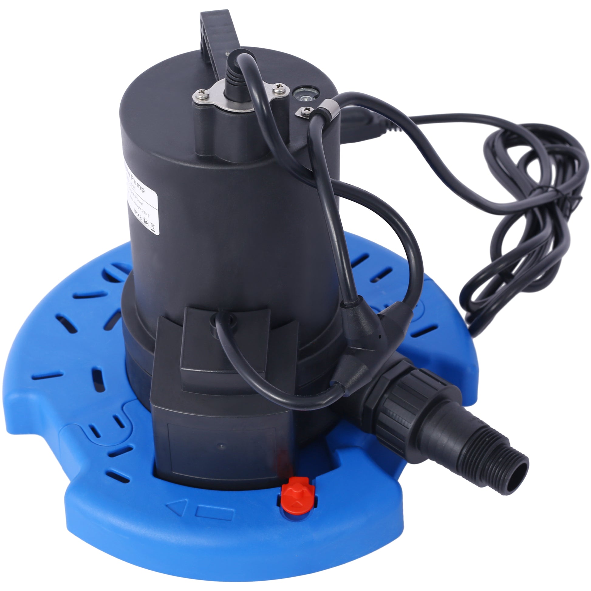 1 3 Hp Automatic Swimming Pool Cover Pump 120 V Submersible With 3 4 Check Valve Adapter 2500 Gph Water Removal For Pool, Hot Tubs, Rooftops, Water Beds And More Black Blue Abs